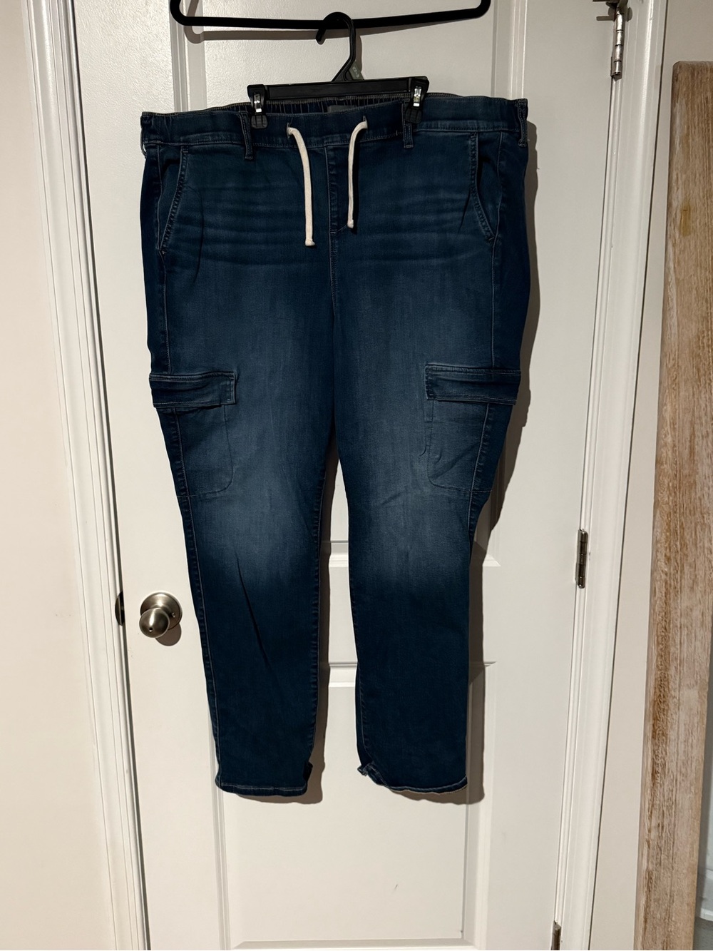 torrid Dark Blue Slim Cargo Jeans with Drawstring